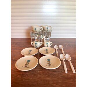 Vintage Holly Hobbie 18 Piece Mini Tea Set – Sharing is Caring – Made in Japan –